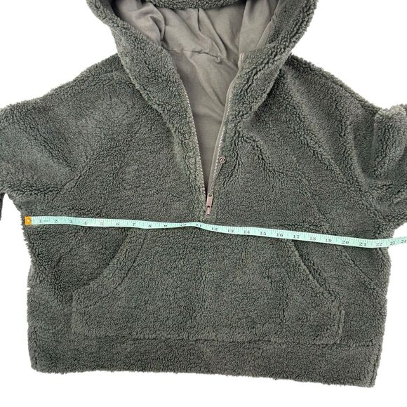 Lululemon Scuba Oversized Half-Zip Fleece Hoodie Size M/L Sherpa Green Cropped - Picture 13 of 14